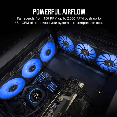 Corsair ML120 LED Elite 120mm Blue LED Cabinet Fan (Single Pack)